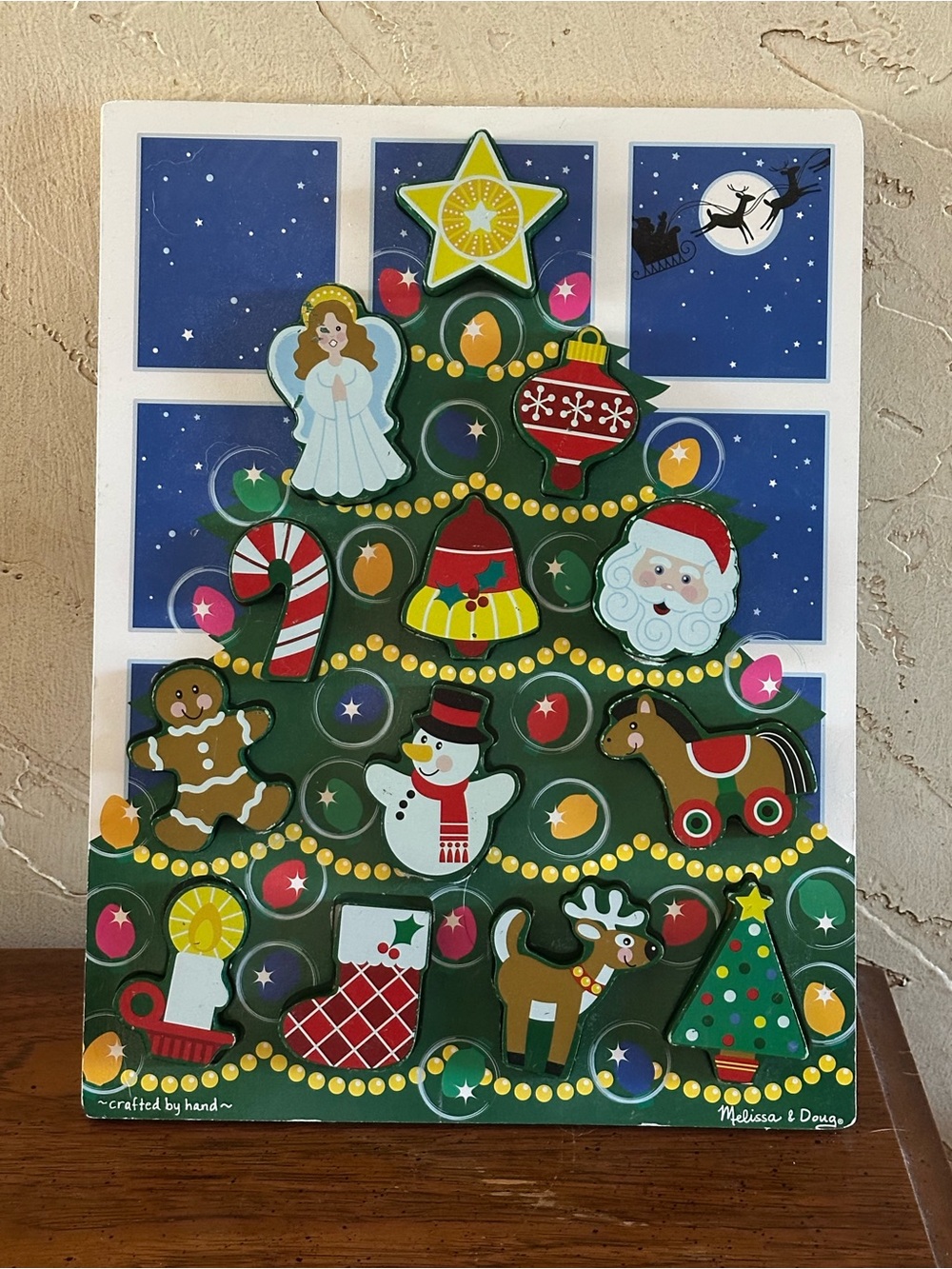 Melissa & Doug Wooden Chunky Christmas Holiday Tree Puzzle